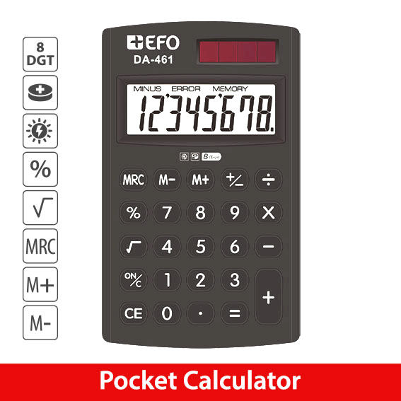 ΑΡΙΘΜΟΜΗΧΑΝΗ +EFO DA-461 8ΨΗΦΙΩΝ 7X12CM