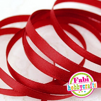 Κορδέλα Fabi Σατέν 6mm x 50y Σκούρο Κόκκινο