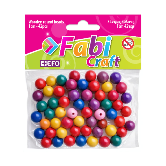 Χάντρες FABI Ξύλινες 1cm 42τεμ