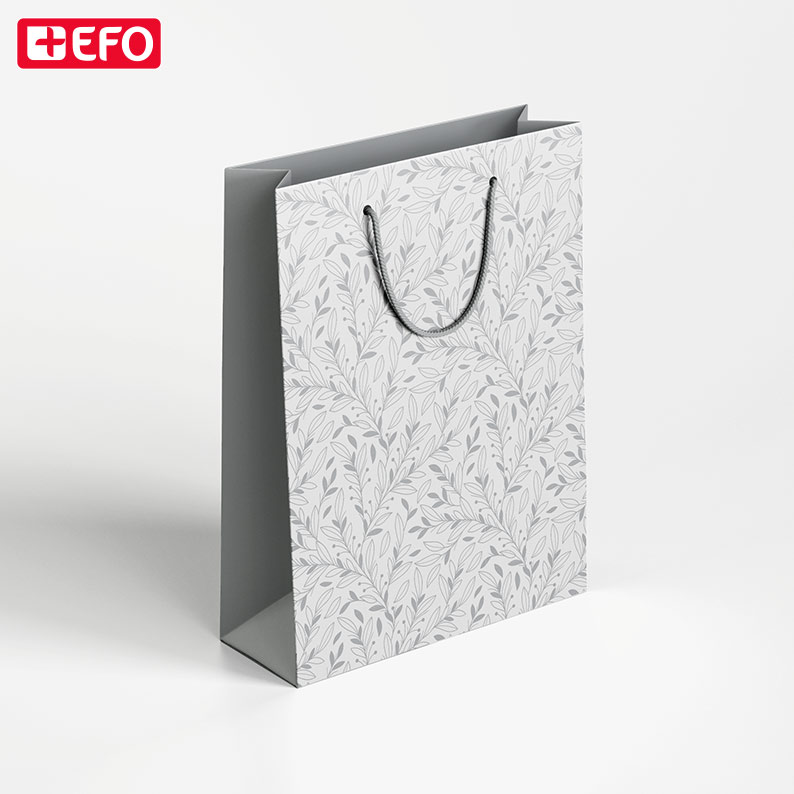 Σακούλα Δώρου +EFO 18x22cm Floral Grey