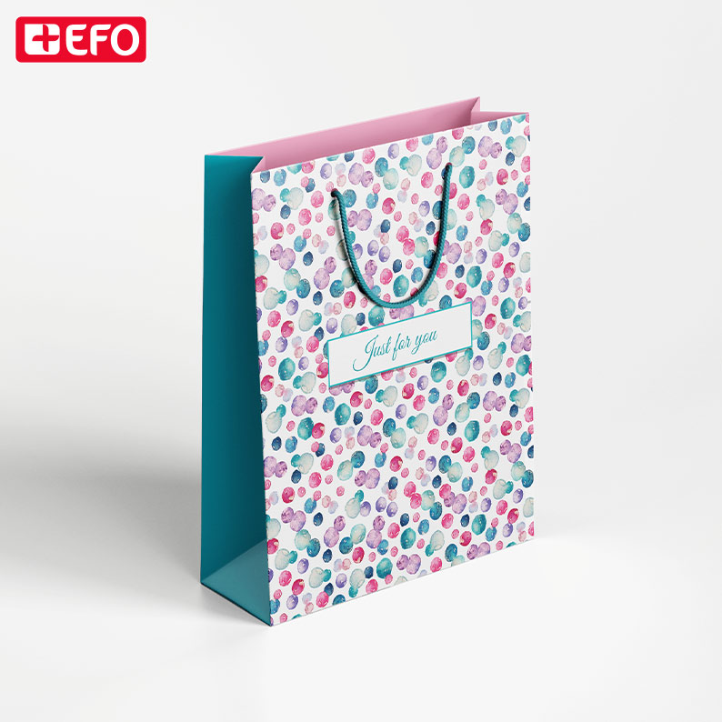 Σακούλα Δώρου +EFO 18x22cm Dots Just for you