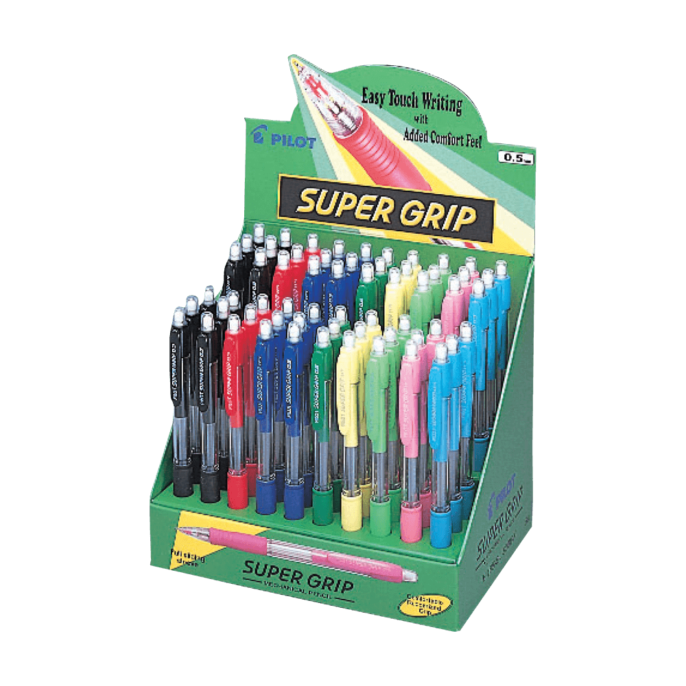 PILOT ΒΙΤΡΙΝΑ ΜΟΛΥΒΙ ΜΗΧΑΝΙΚΟ SUPER GRIP 0.5mm 60 ΤΕΜΑΧΙΑ (Το προιόν πωλείται σε μεμονωμένα τεμάχια του ενός) PILOT ΒΙΤΡΙΝΑ ΜΟΛΥΒΙ ΜΗΧΑΝΙΚΟ SUPER GRIP 0.5mm 60 ΤΕΜΑΧΙΑ (Το προιόν πωλείται σε μεμονωμένα τεμάχια του ενός)