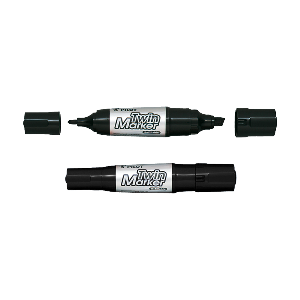 PILOT ΜΑΡΚΑΔΟΡΟΣ ΑΝΕΞΙΤΗΛΟΣ TWIN MARKER JUMBO BROAD ΜΑΥΡΟ BEGREEN