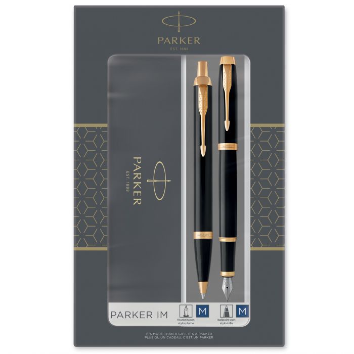 ΣΕΤ PARKER I.M. DUO LACQUER BLACK GT FOUNTAIN PEN - BALLPEN