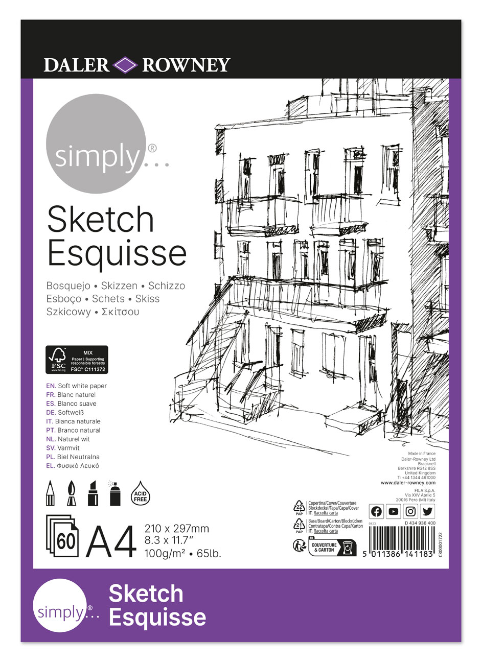 Simply Sketch Pad A4 100gr 60 Φύλλα DALER ROWNEY Simply Sketch Pad A4 100gr 60 Φύλλα DALER ROWNEY