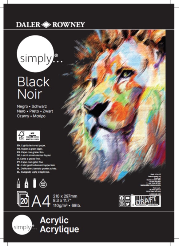 Simply Black Paper Pad Α4 110g 20φύλλα