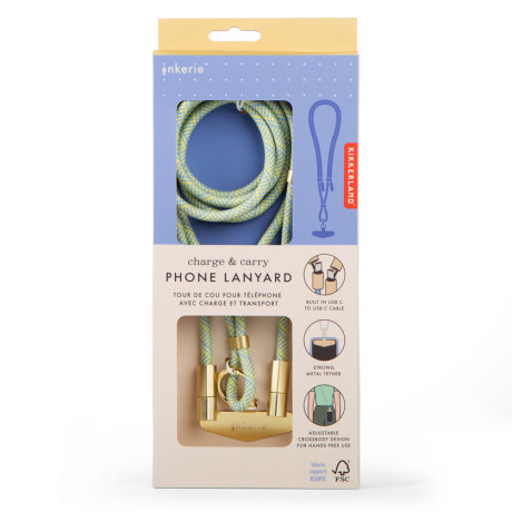 Αλυσίδα Λαιμού Με Usb-C Καλώδιο Blue | Kiklerland | Charge & Carry Phone | INK38