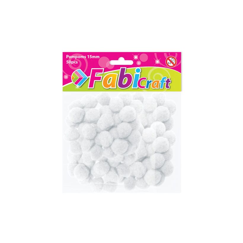POMPOMS FABI 1.5CM 50 ΤΜΧ. ΑΣΠΡΟ POMPOMS FABI 1.5CM 50 ΤΜΧ. ΑΣΠΡΟ