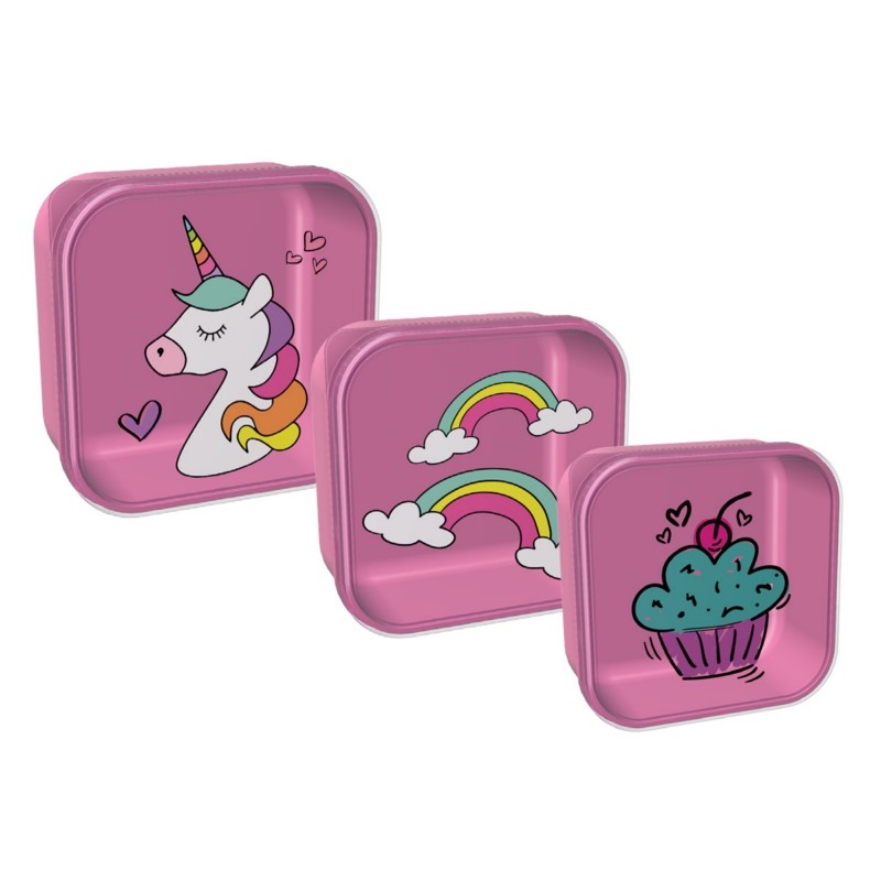 ΔΟΧΕΙΟ ΦΑΓΗΤΟΥ i DRINK ID2216 UNICORN SNACK set 3τεμ