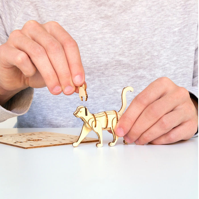 Παζλ Kikkerland 3D ξύλινο Γάτα