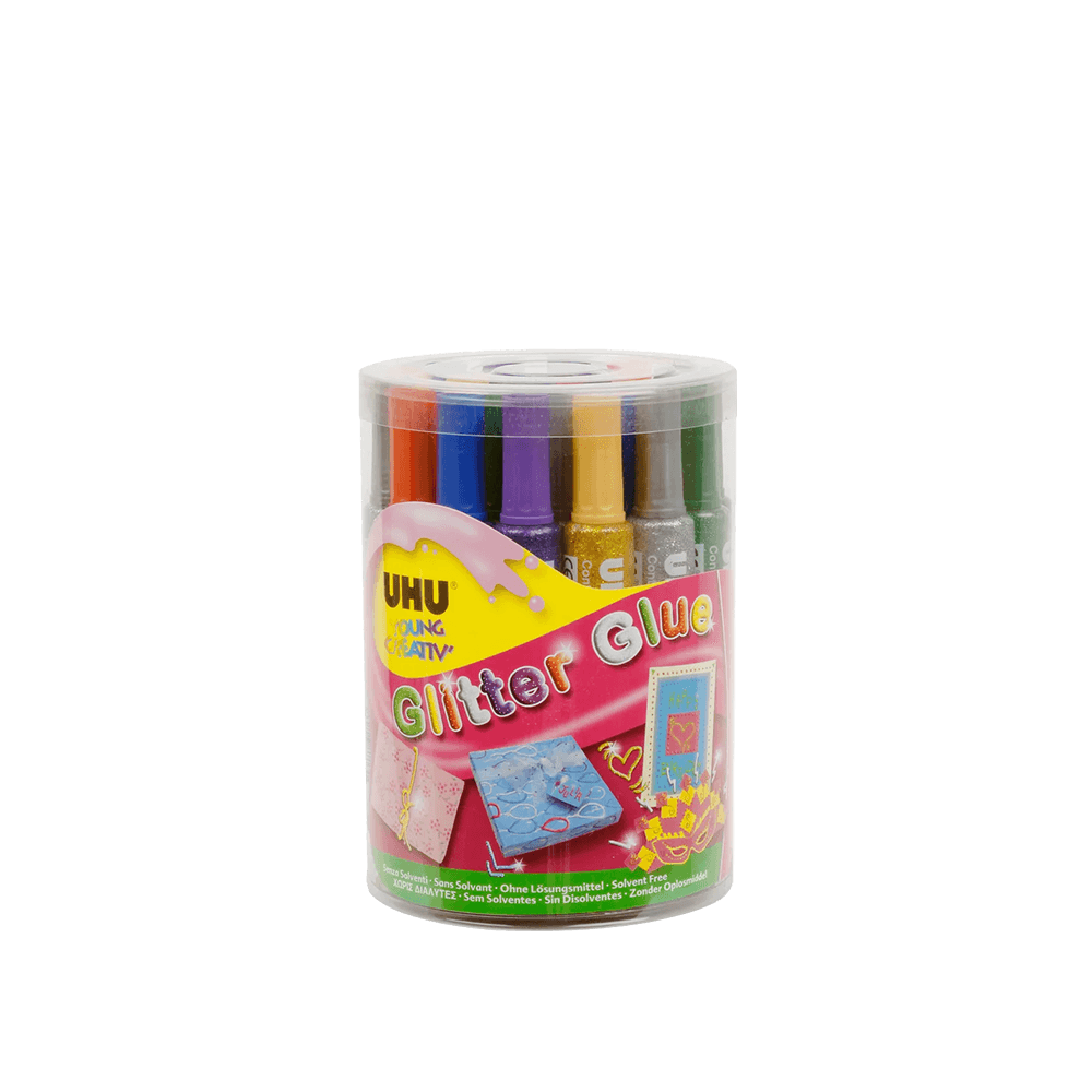 UHU ΧΡΥΣΟΚΟΛΛΑ GLITTER ΒΑΖΟ 20ml ΑΣΣΟΡΤΙ  (Το προιόν πωλείται σε μεμονωμένα τεμάχια του ενός)