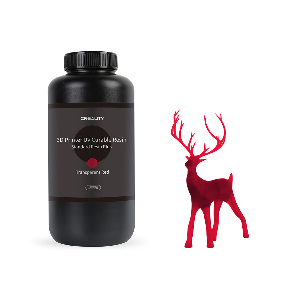 Creality Standard Resin Transparent Red 1 Kg - Plastic Bottle - 3302020088 Creality Standard Resin Transparent Red 1 Kg - Plastic Bottle - 3302020088