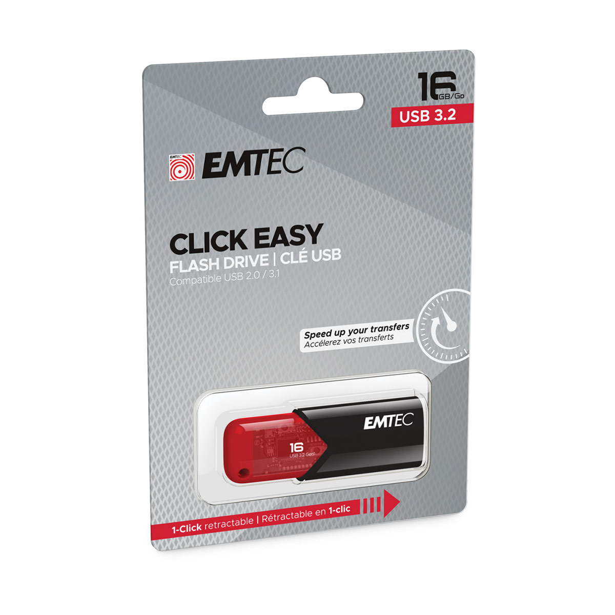 Emtec USB3.2 Click Easy B110 16GB Red Emtec USB3.2 Click Easy B110 16GB Red