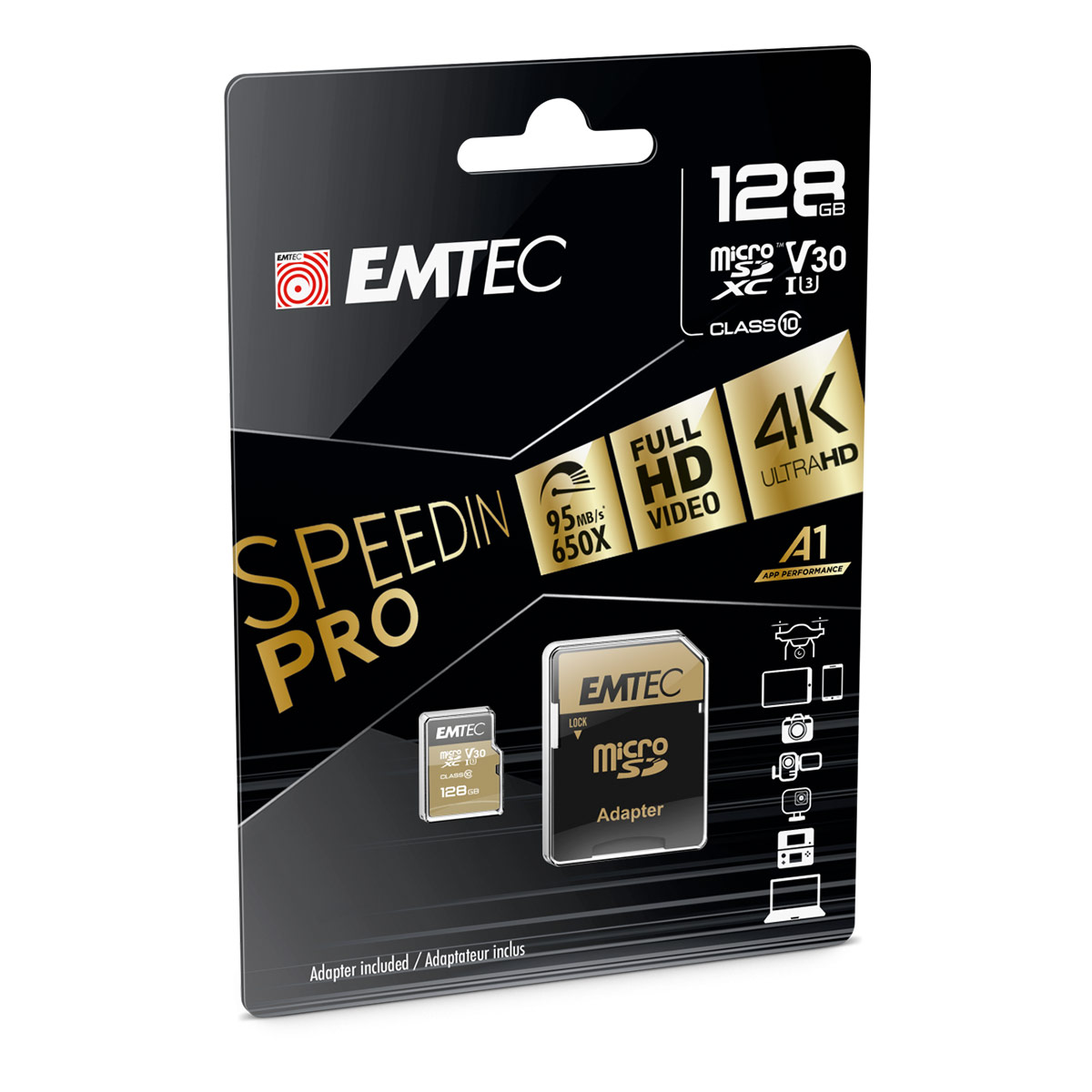 Emtec mSD 128GB UHS-I U3 V30 A1 SpeedIN Pro Emtec mSD 128GB UHS-I U3 V30 A1 SpeedIN Pro