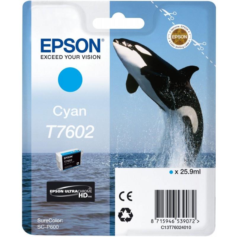 Ink Epson T7602 C13T76024010 Ultrachrome HD Cyan - 26ml Ink Epson T7602 C13T76024010 Ultrachrome HD Cyan - 26ml