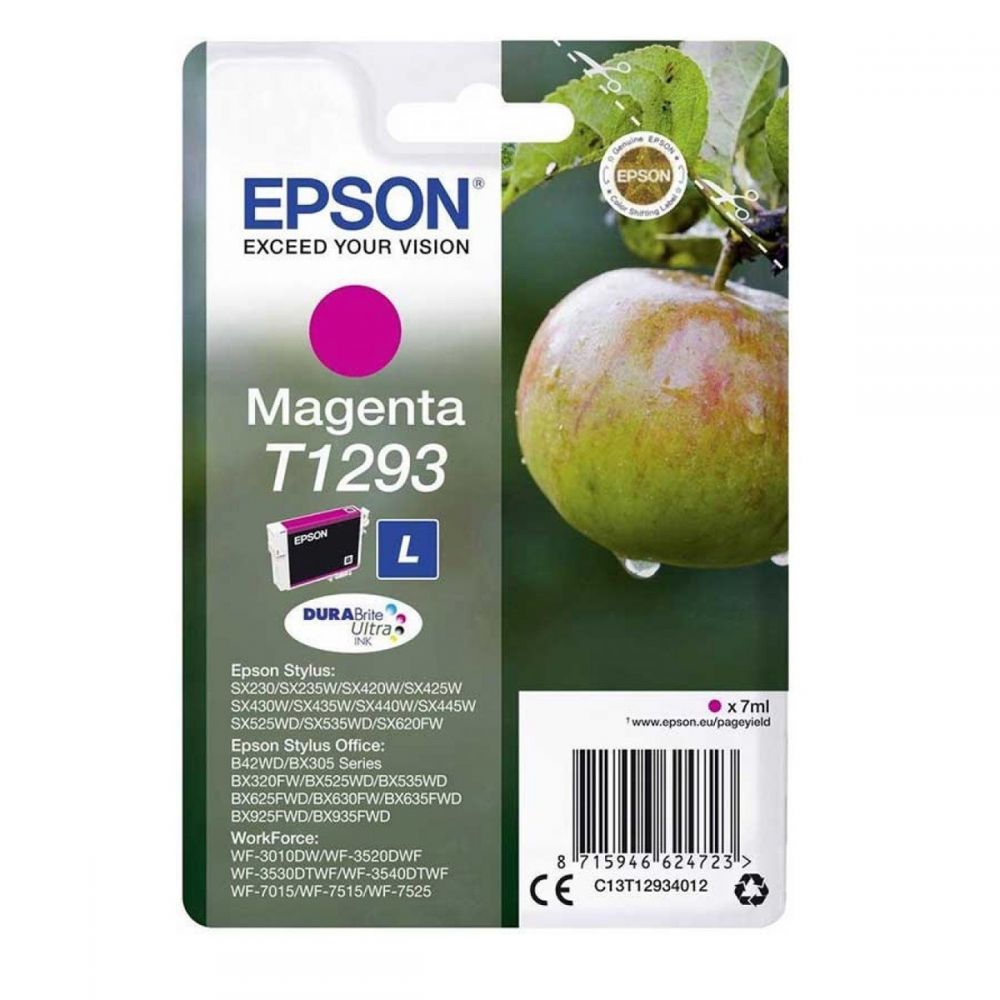 Ink Epson T12934010 Magenta with pigment ink new series Apple -Size L Ink Epson T12934010 Magenta with pigment ink new series Apple -Size L
