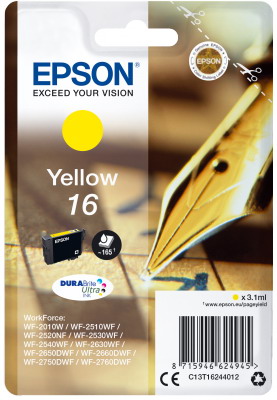 Ink Epson T162440 Yellow with pigment ink Ink Epson T162440 Yellow with pigment ink