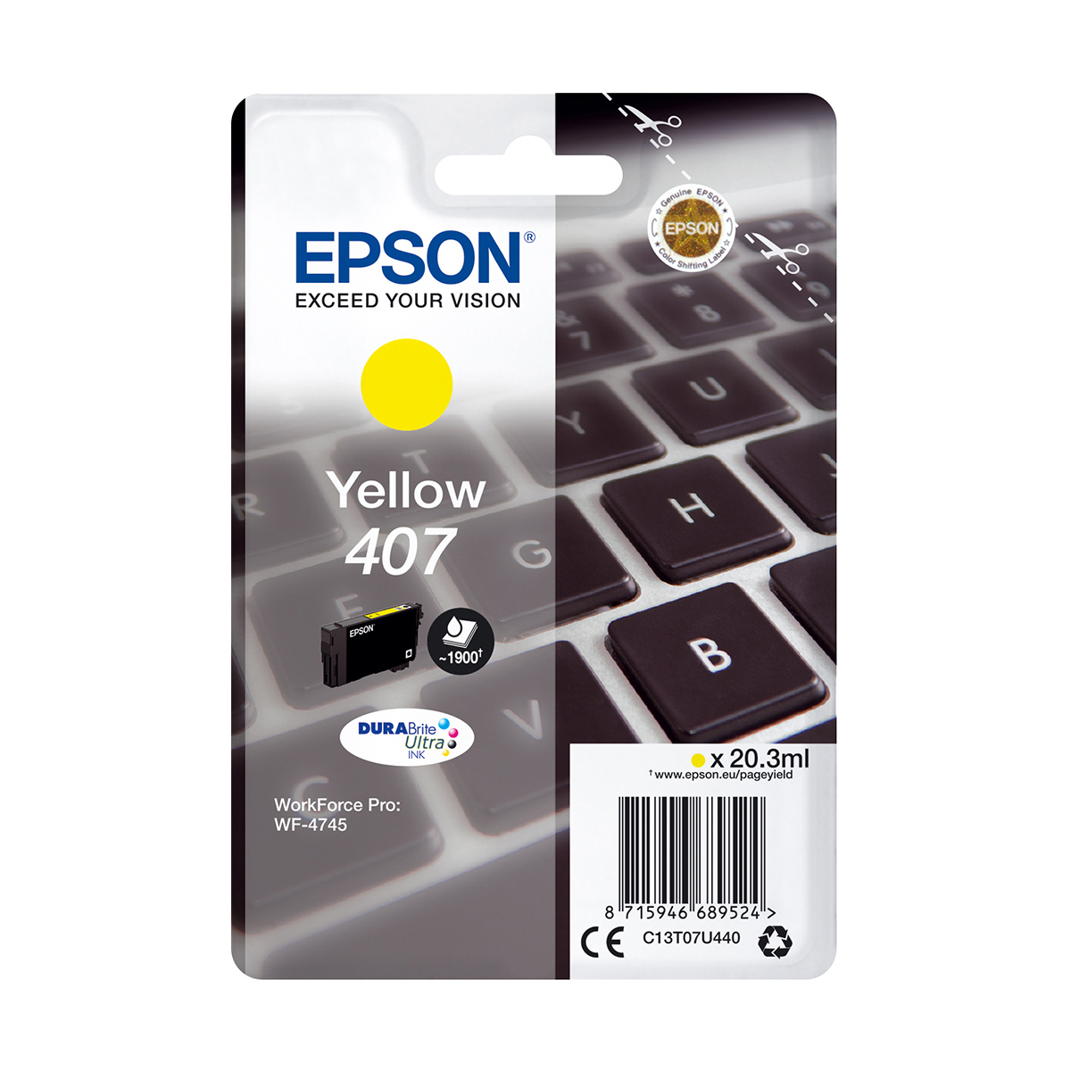 Ink Epson T07U4 C13T07U440 Yellow - 38.1 ml Ink Epson T07U4 C13T07U440 Yellow - 38.1 ml