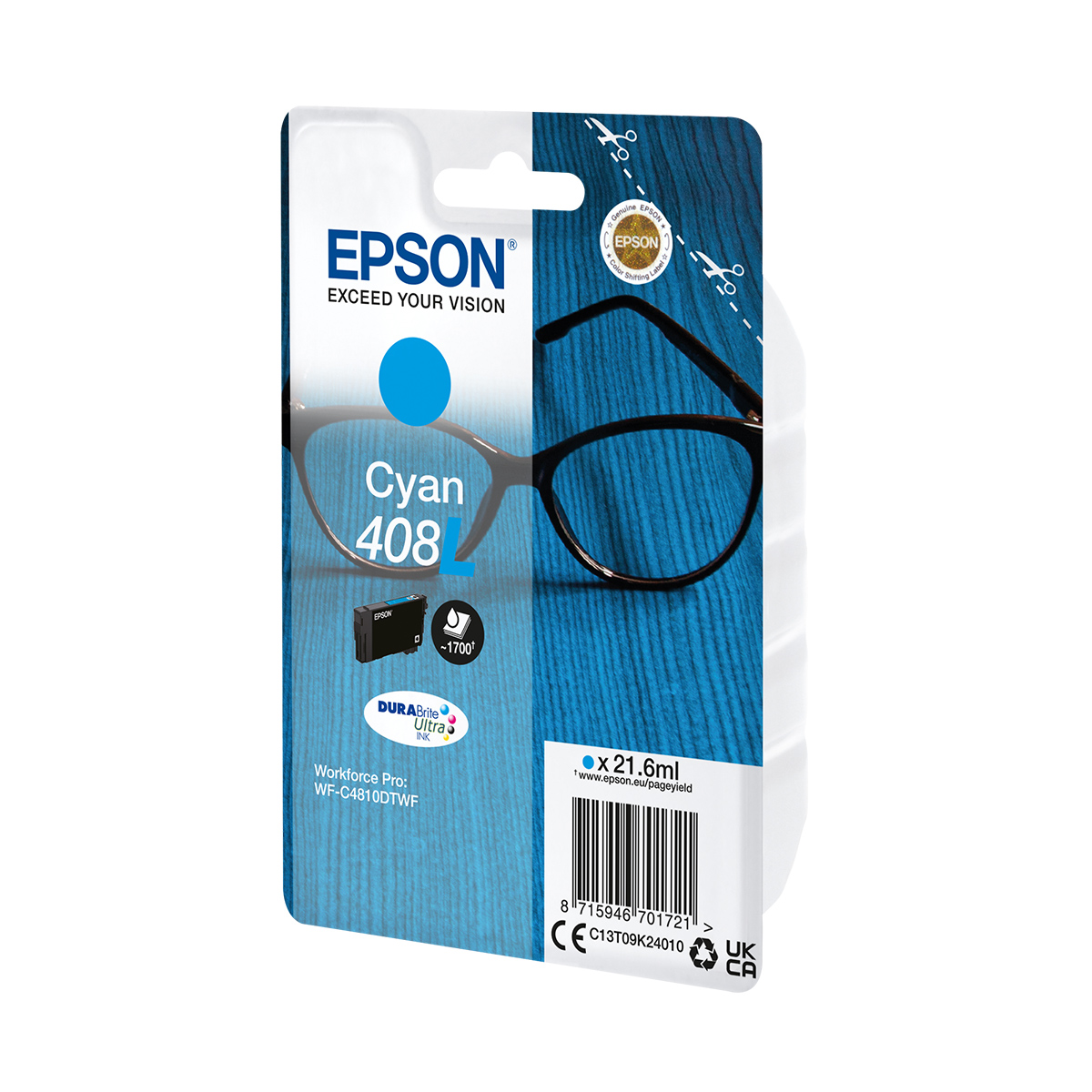 Ink Epson 408L C13T09K24010 Cyan - 21.6ml
