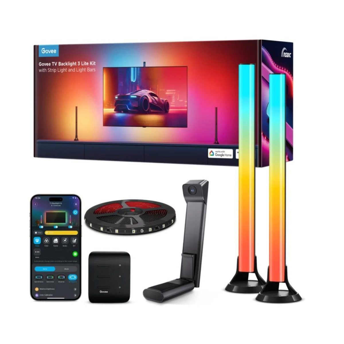 Govee H605A TV Backlight 3 Lite Kit with Strip Light + Light Bar 55 - 65"