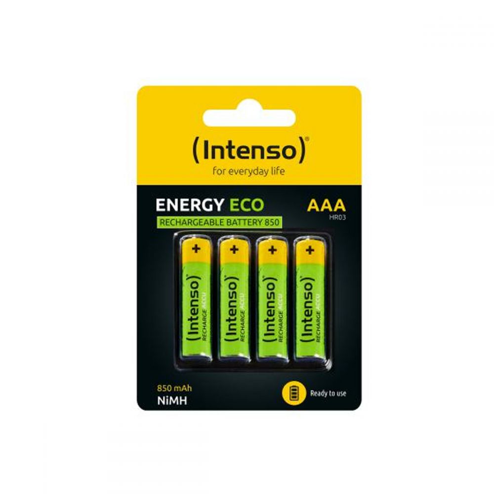 Intenso Rechargeable Batteries AAA HR03 850 mAH 4pcs 7505114 Intenso Rechargeable Batteries AAA HR03 850 mAH 4pcs 7505114