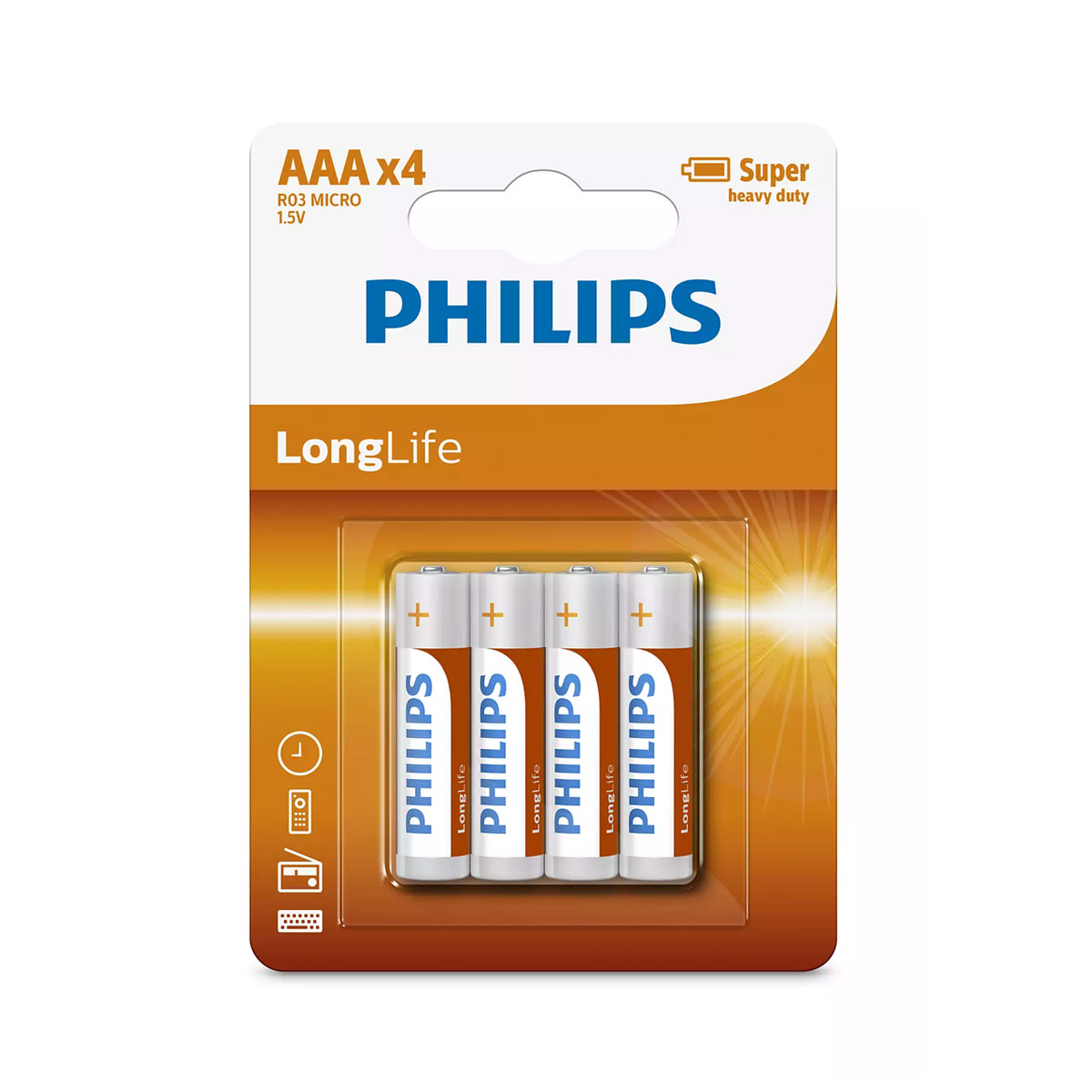 Philips R03L4B-10 LongLife Μπαταρίες Zinc AAA 1.5V 4τμχ - 115010-0007 Philips R03L4B-10 LongLife Μπαταρίες Zinc AAA 1.5V 4τμχ - 115010-0007
