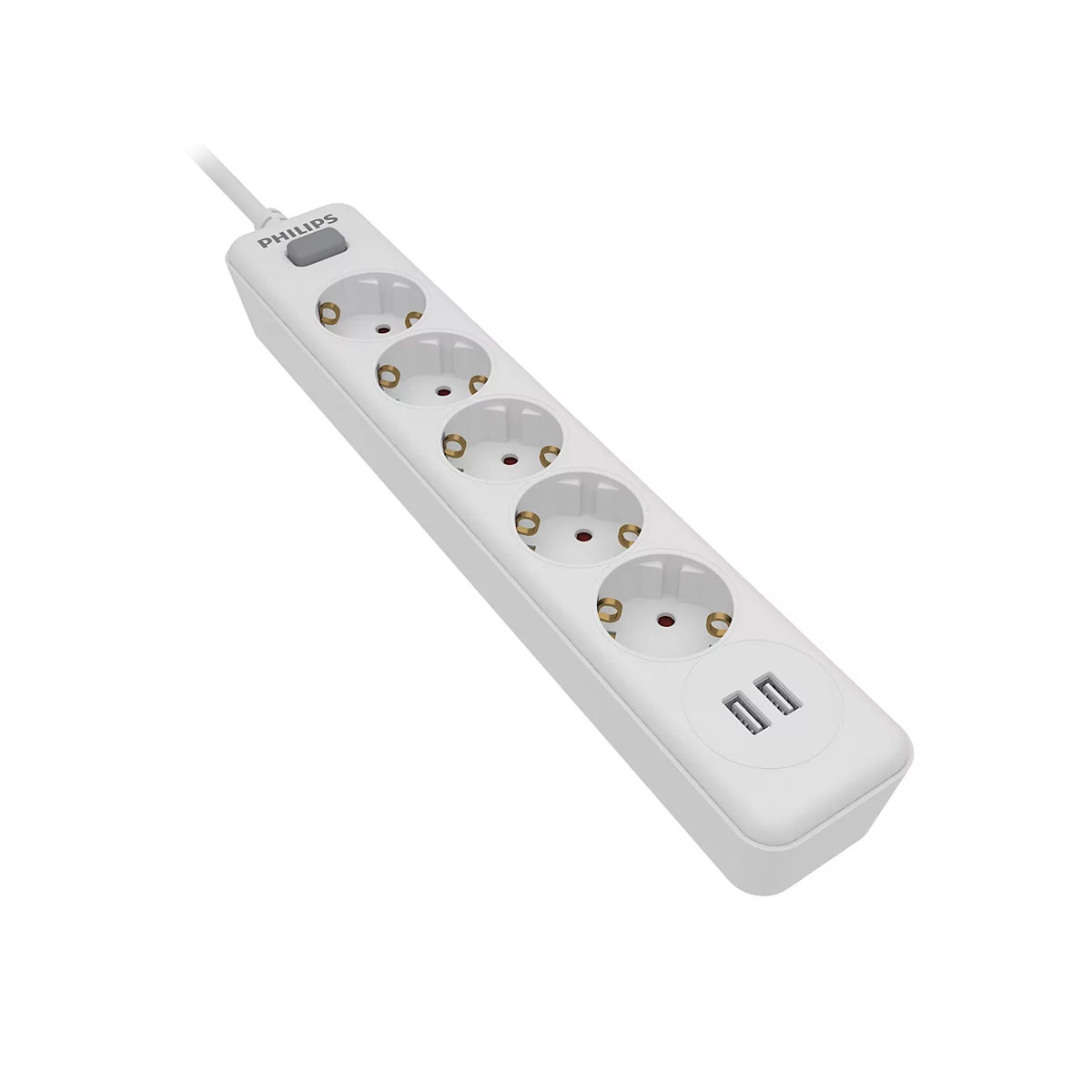 Philips SPN3052W.GRS Πολύπριζο 5 θέσεων με 2 USB Type-A 2.4 A Philips SPN3052W.GRS Πολύπριζο 5 θέσεων με 2 USB Type-A 2.4 A