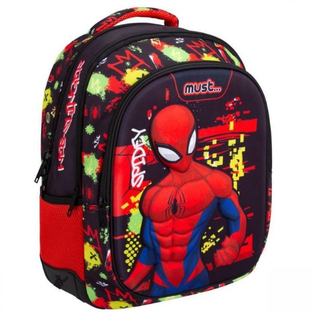 Σχολική Τσάντα Πλάτης Δημοτικού Spider- Man Spidey Must 3 Θήκες
