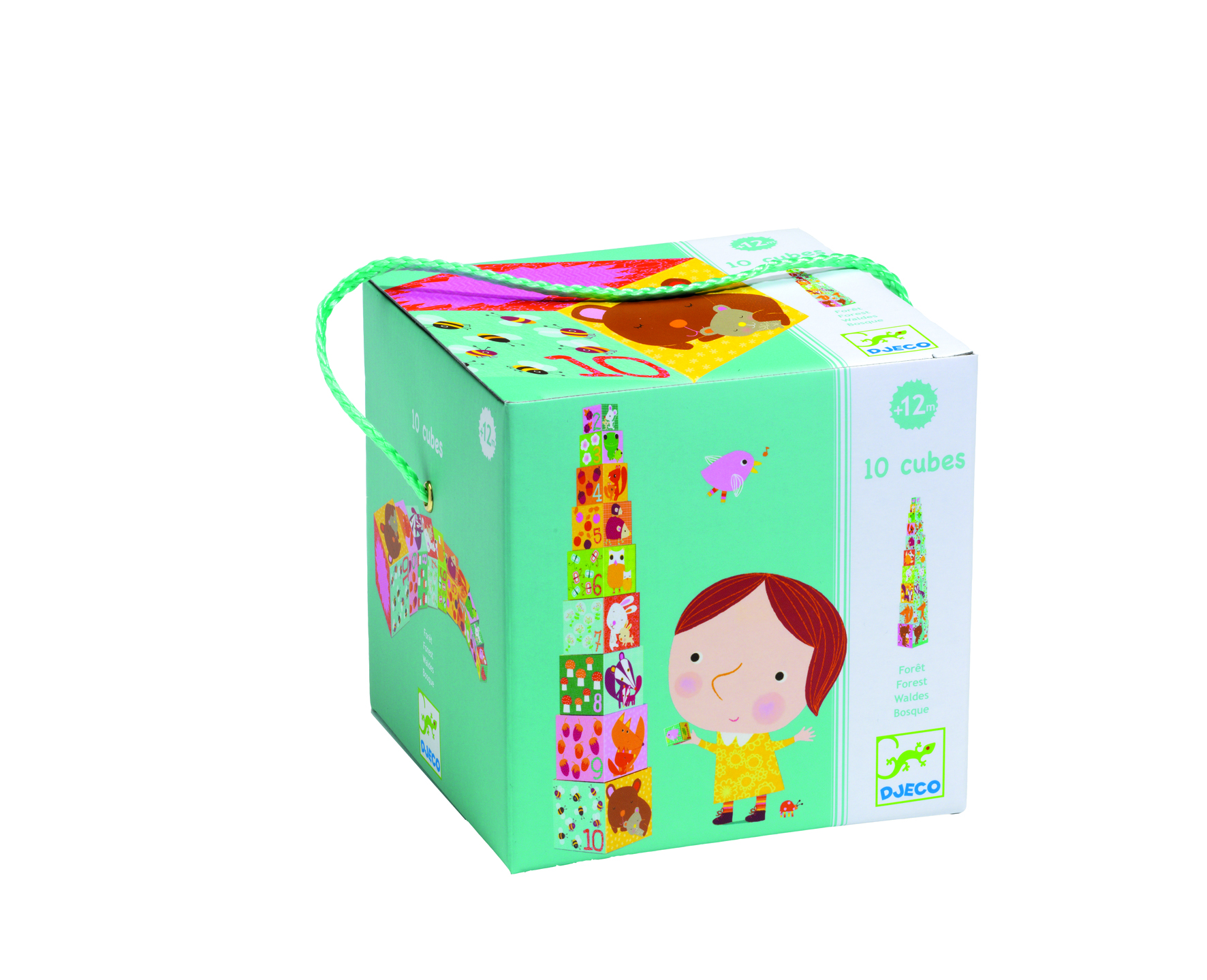 Djeco 10 Κύβοι στοίβαξης - αρίθμησης Ζώακια δάσους 86εκ. ύψος