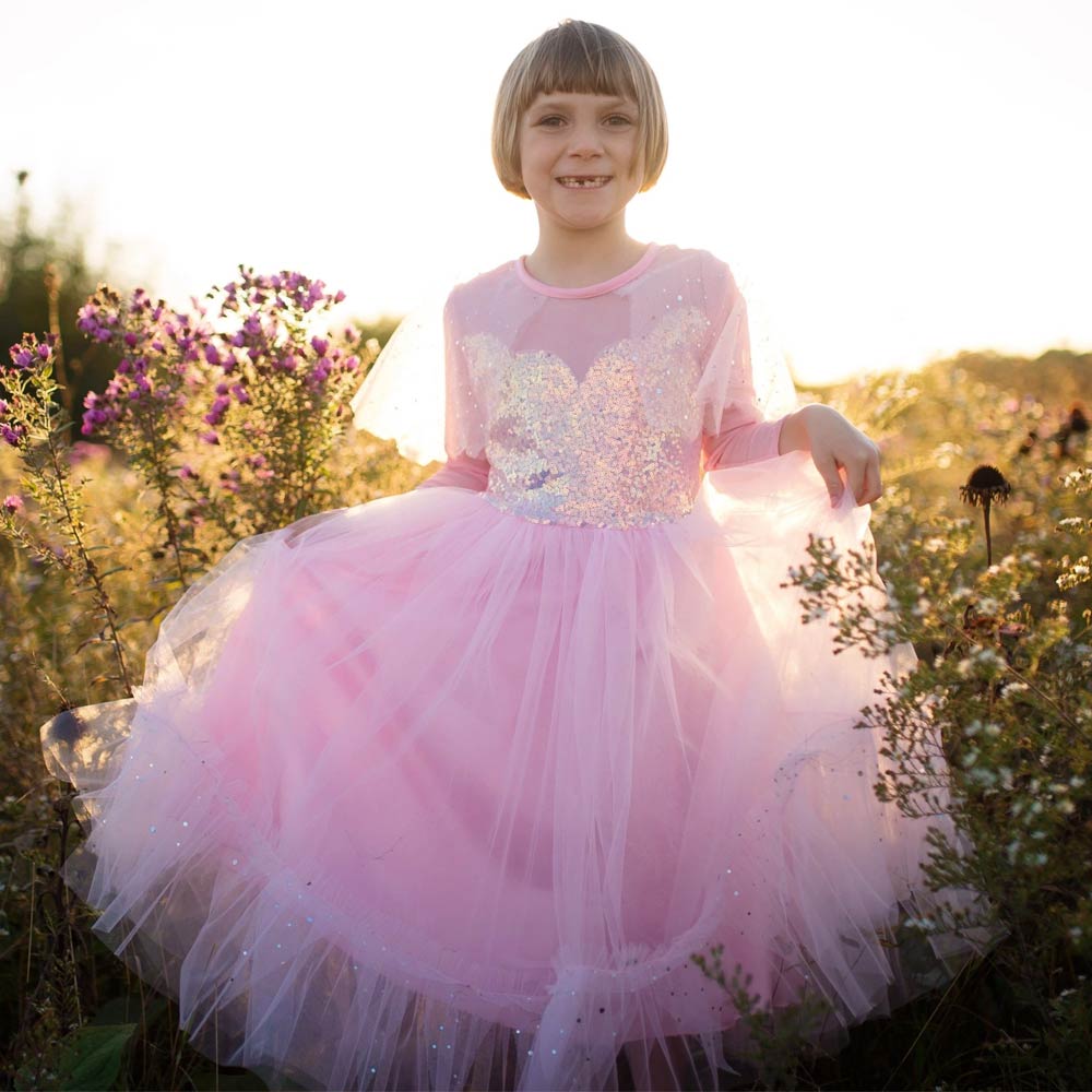 Great Pretenders Παιδική Στολή με ροζ - ασημί παγιέτες Πριγκίπισσα - Νεράι