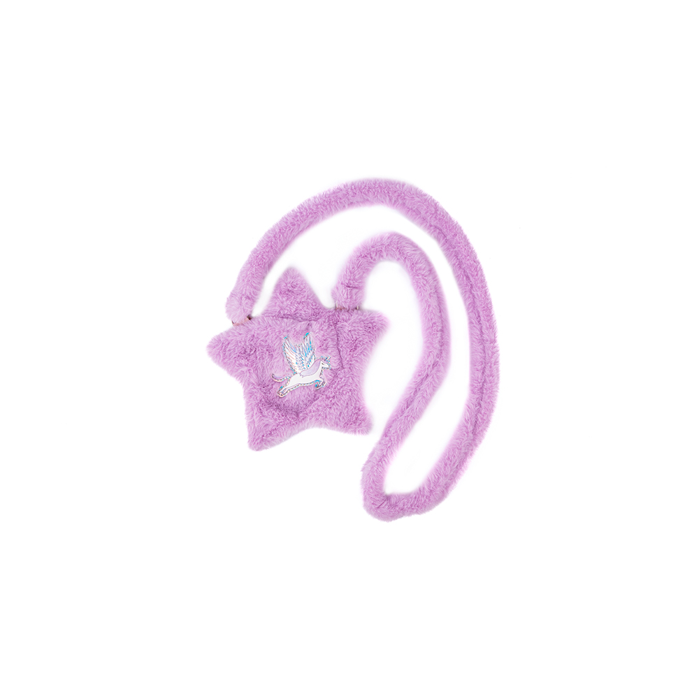 Great Pretenders γούνινο τσαντάκι λιλά σε σχήμα αστέρι `Φτερωτός μονόκερ?