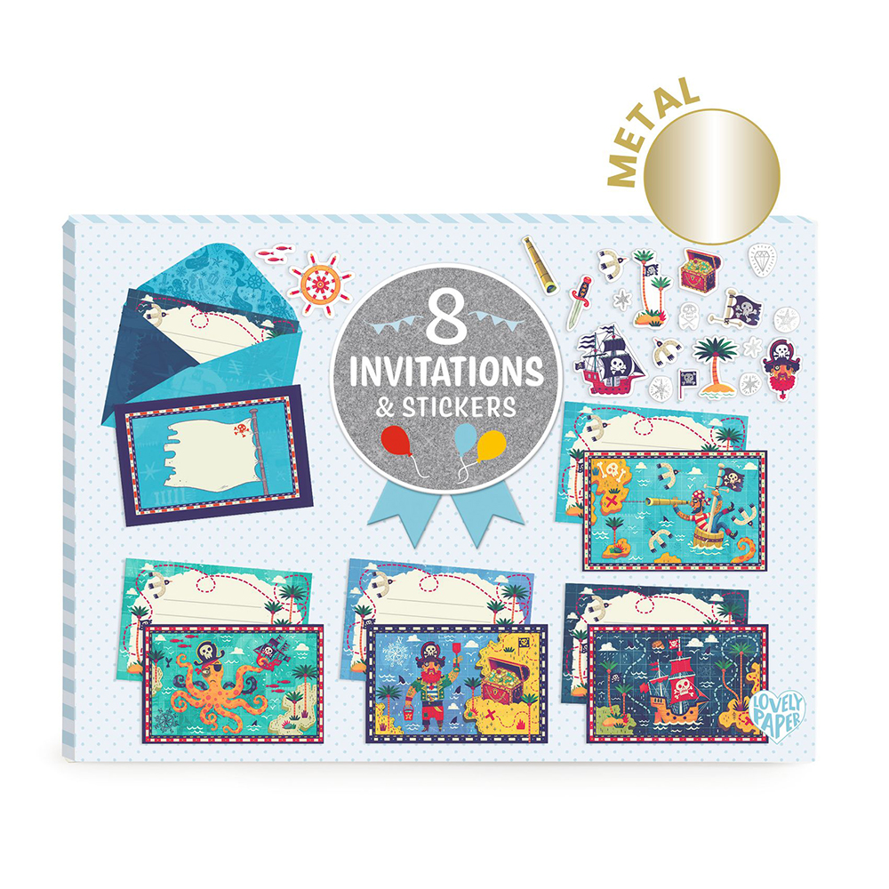 Djeco προσκλητήρια-ευχετήριες κάρτες `Πειρατές`