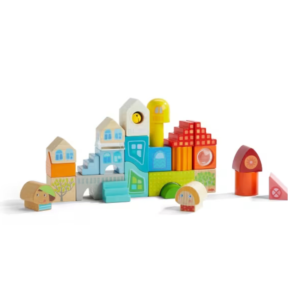 Haba ξύλινα τουβλάκια κατασκευών Πόλη 28τμχ.