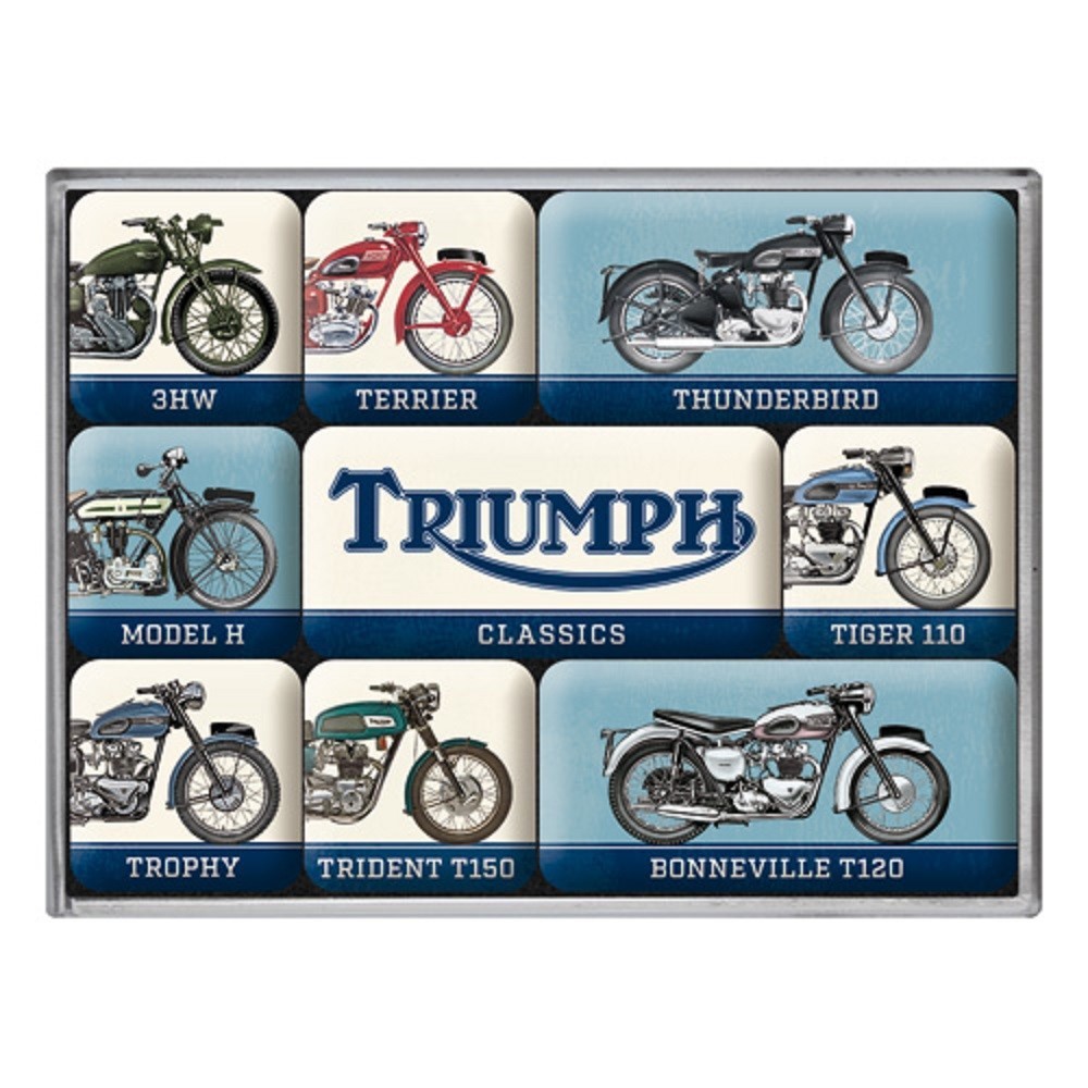 Nostalgic Μεταλλικά Μαγνητάκια (Σετ 9 τεμαχίων) Triumph - Model Chart