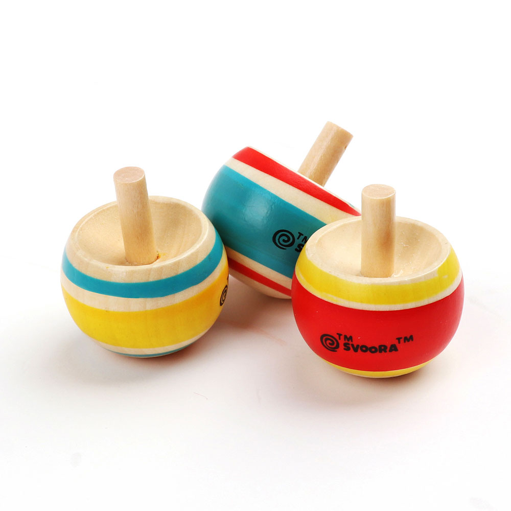 Svoora Μίνι Σβούρα Πολύχρωμη Ξύλινη Αντιστροφής Κλασικό (Διαθέσιμο ?