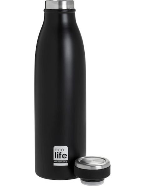 ECOLIFE BLACK SLIM ΜΕΤΑΛΛΙΚΟ ΜΠΟΥΚΑΛΙ ΘΕΡΜΟΣ  500ml