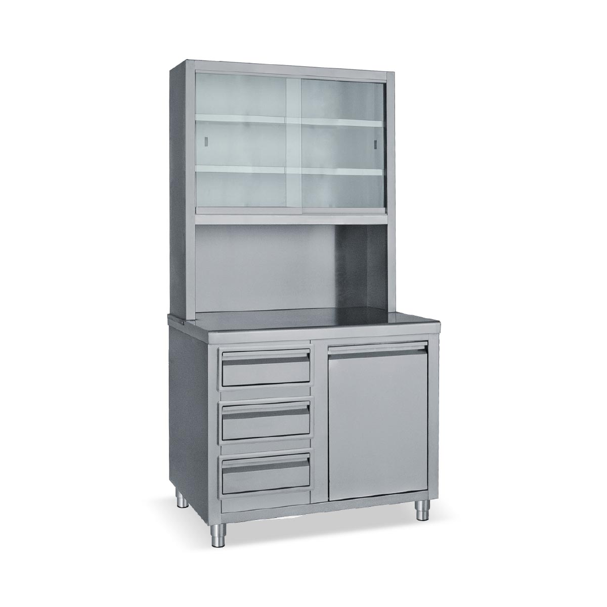 Ερμάριο με ποτηριέρα, συρτάρια και αμπάρι