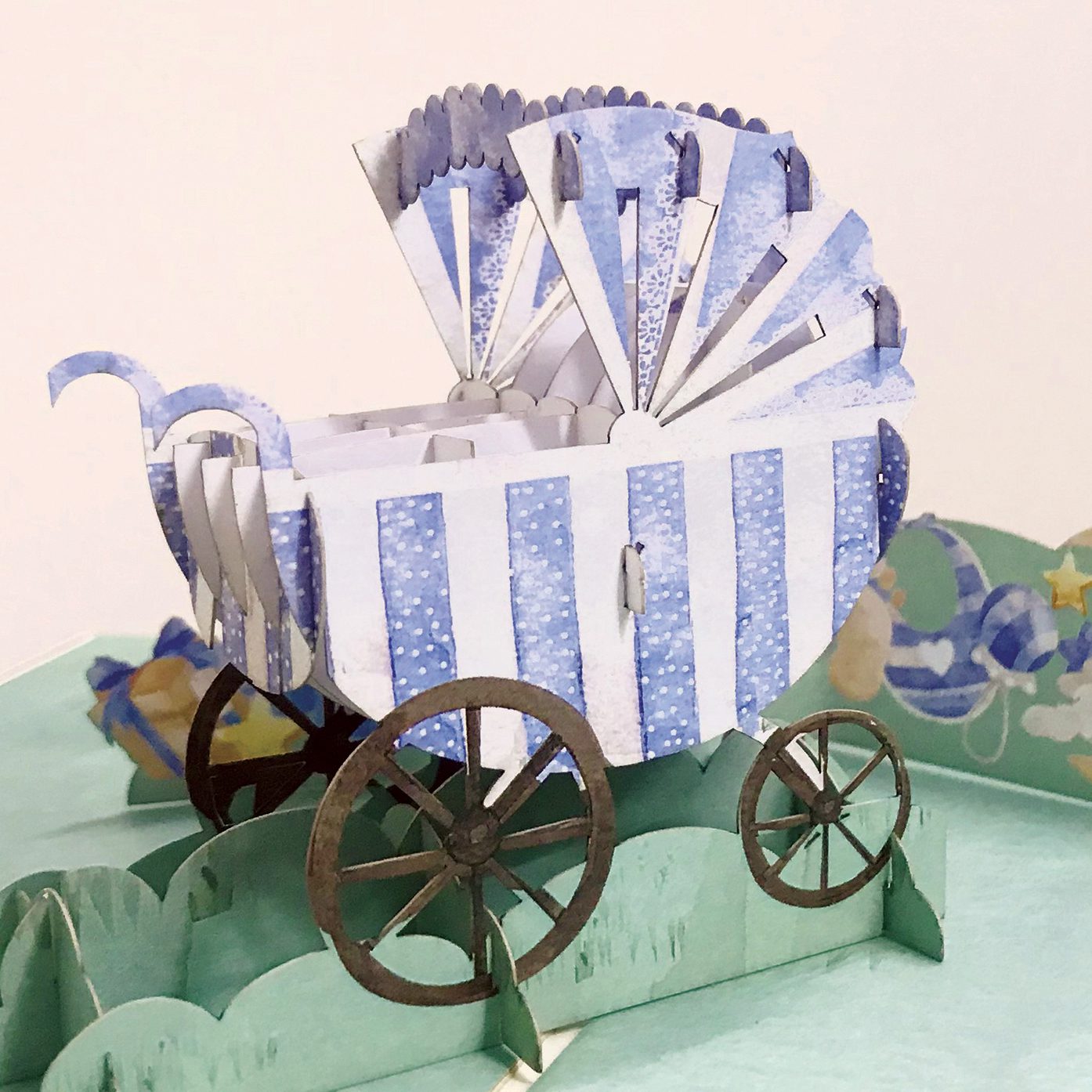 ΚΑΡΤΑ ΓΕΝΝΗΣΗΣ ΚΑΡΟΤΣΙ ΓΑΛΑΖΙΟ ORIGAMI
