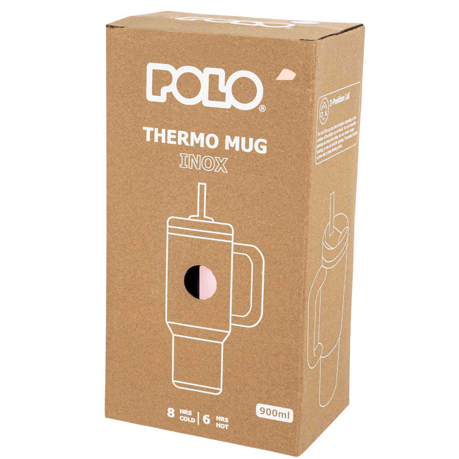 THERMO MUG INOX 900ML ΡΟΖ ΑΠΑΛΟ