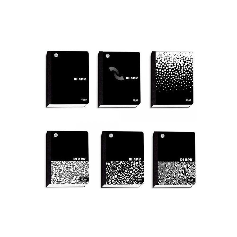 SKAG ΑΚΑΔΗΜΑΙΚΟ ΗΜΕΡΟΛΟΓΙΟ 2025-2026 FLEXBOOK BLACK AND WHITE 14Χ21 ΣΕ ΔΙΑΦΟΡΑ ΣΧΕΔΙΑ