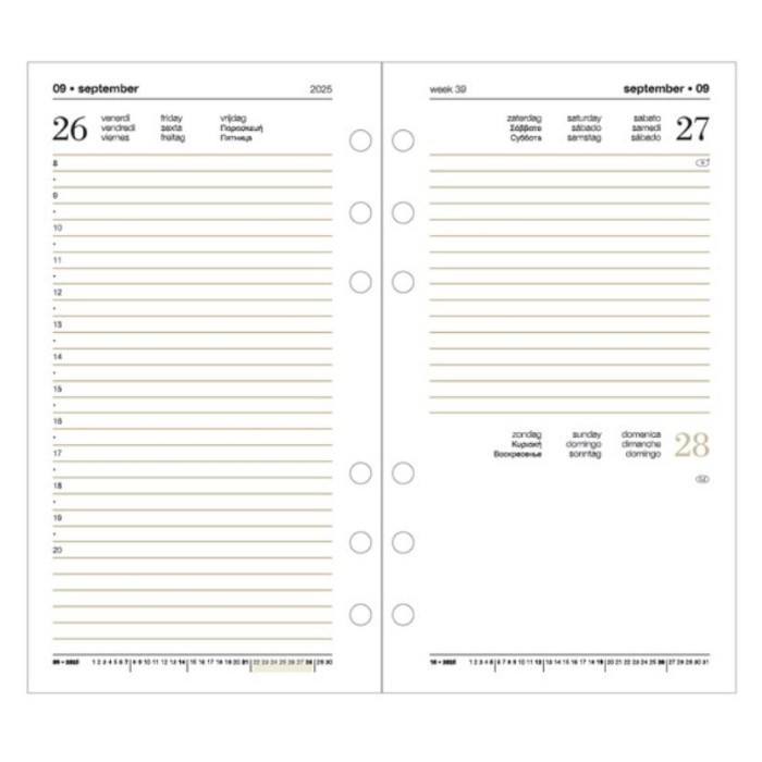 Ανταλλακτικό ημερολόγιο ημερήσιο 2026 Θεοφύλακτος 9.5x17cm για organizer