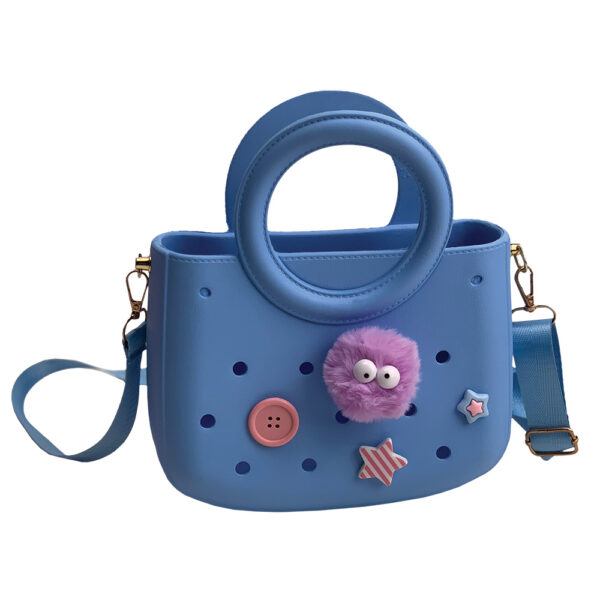 CACTUS CROQBAG με διακοσμητικά pins 22x26 cm - ΓΑΛΑΖΙΟ